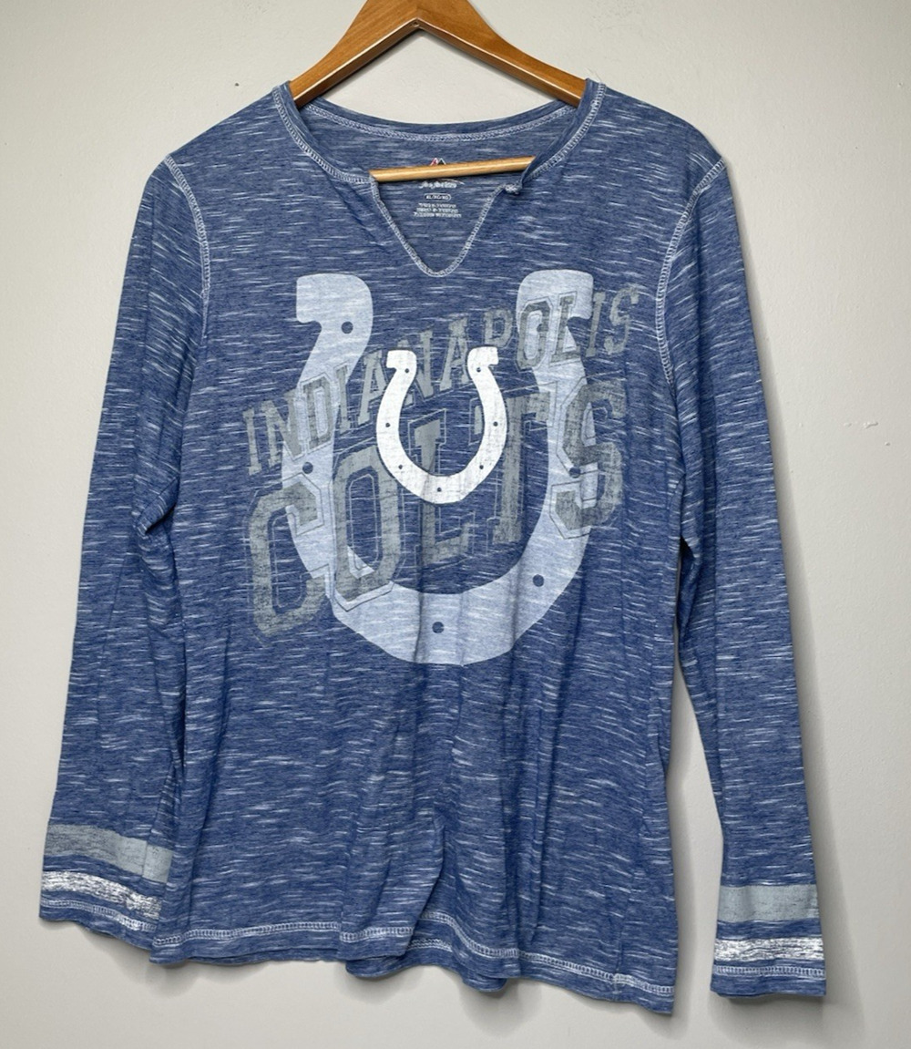 Indianapolis Colts Majestic Women’s XL Blue Long Sleeve Shirt Distressed NFL